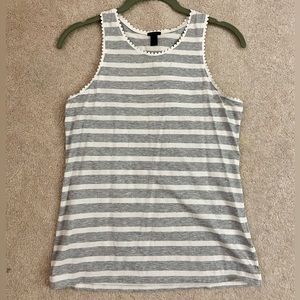 NWOT J. Crew striped scalloped tank top size XS